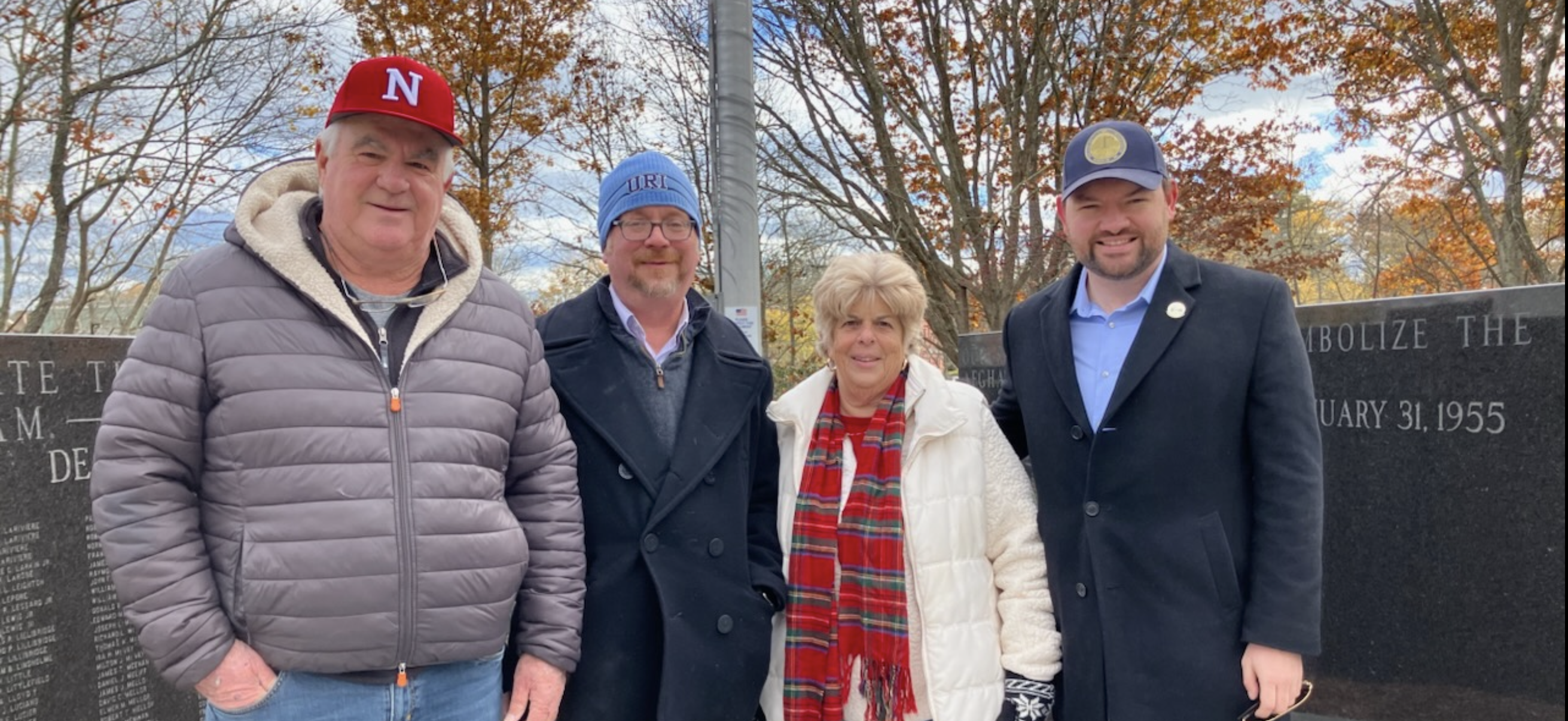 Council members at a fall outdoor event