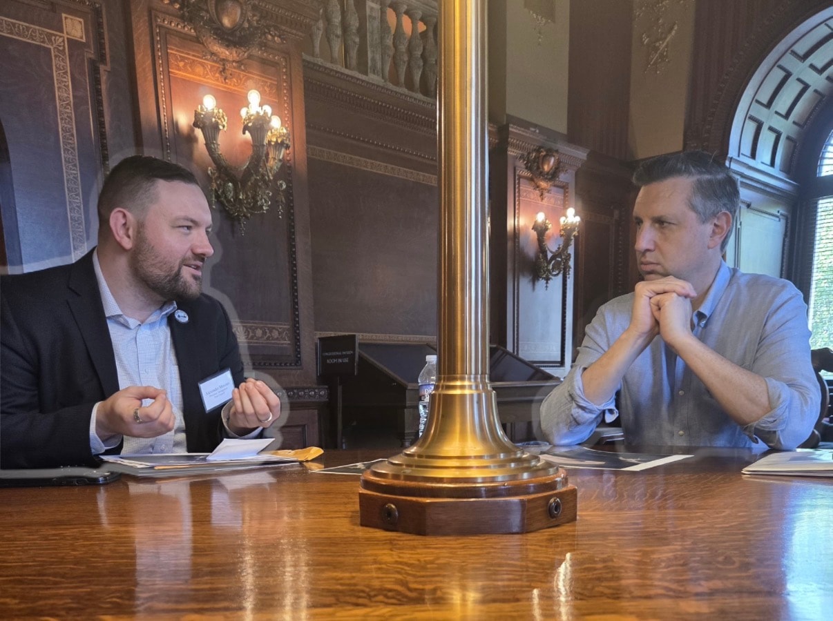 Council member meeting at the State House